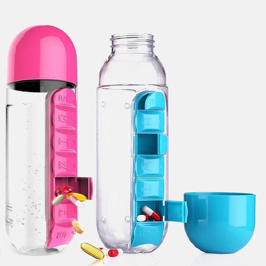 PillSip Duo – 600ml Bottle with 7-Day Organizer