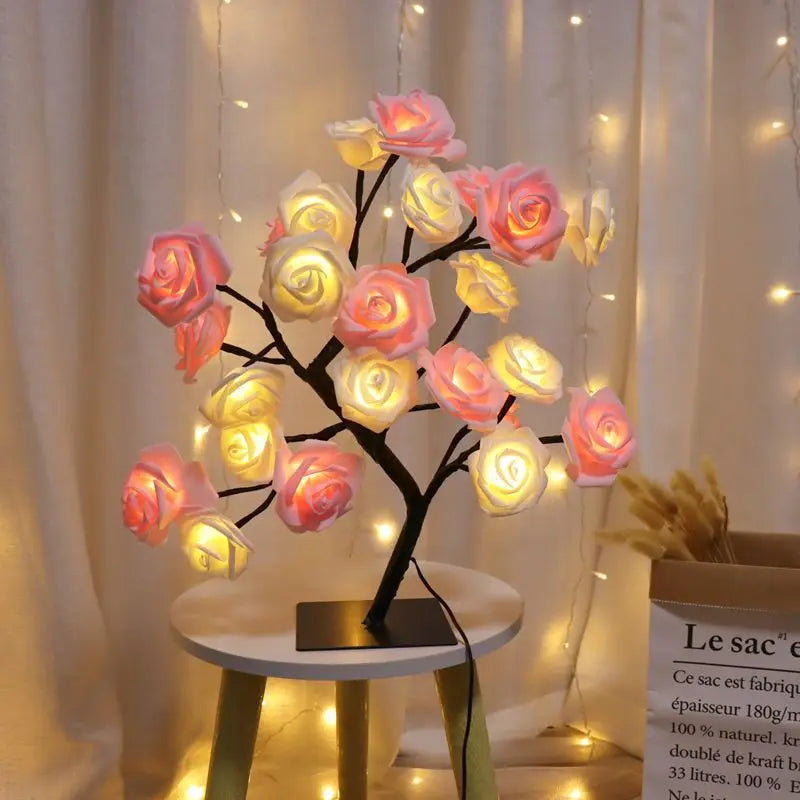 Enchanted Rose Blossom LED Tree Lamp