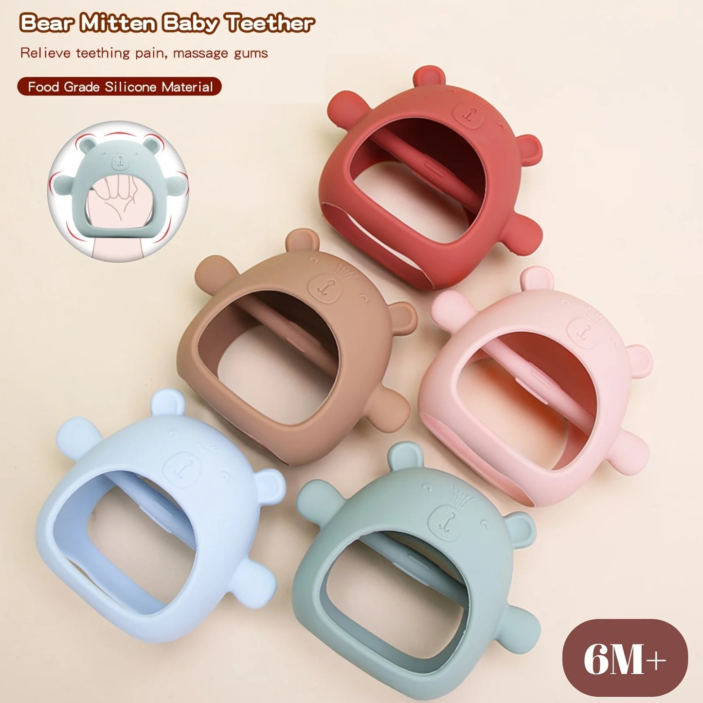 BearBite Silicone Teethers – BPA-Free Molar Toy