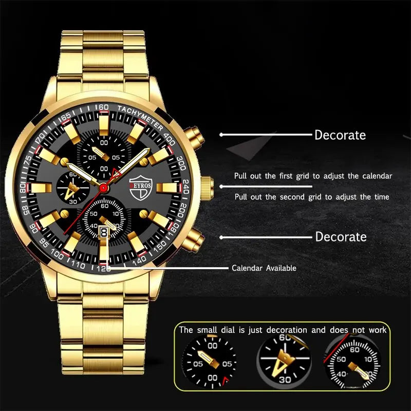 Luxury Men's Quartz Watch Set