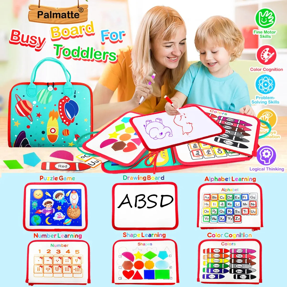 BusyBeats Educational Toddler Busy Board