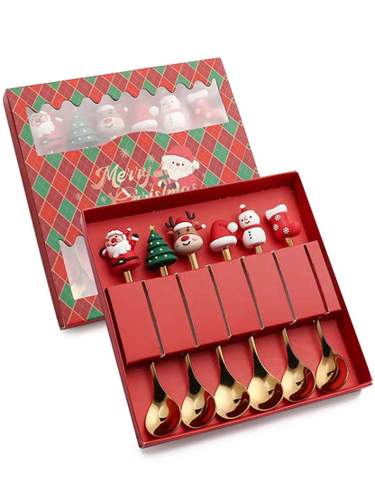 MerryDine: Christmas Stainless Steel Fork & Spoon Gift Set