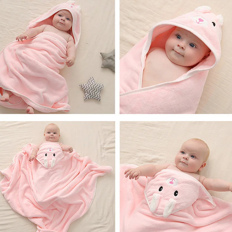 CozyCritter Hooded Baby Bath Wraps