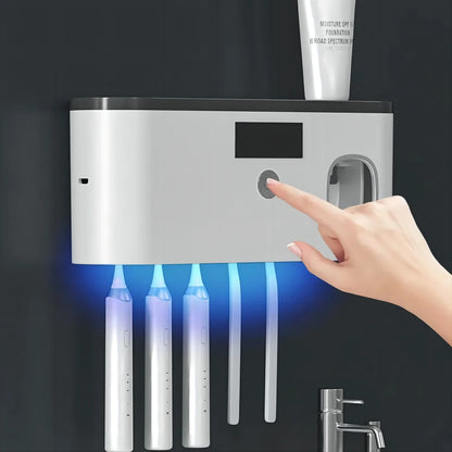 SunBeam Dental Dock: UV Toothbrush Holder with Smart Dispenser