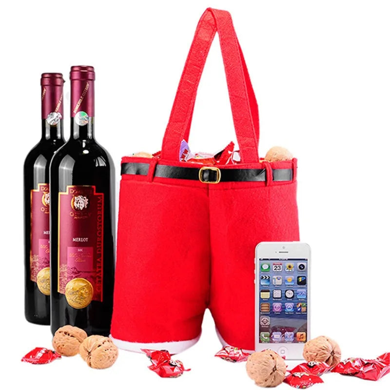 JollyPants: Santa Claus Gift & Bottle Holder Bag