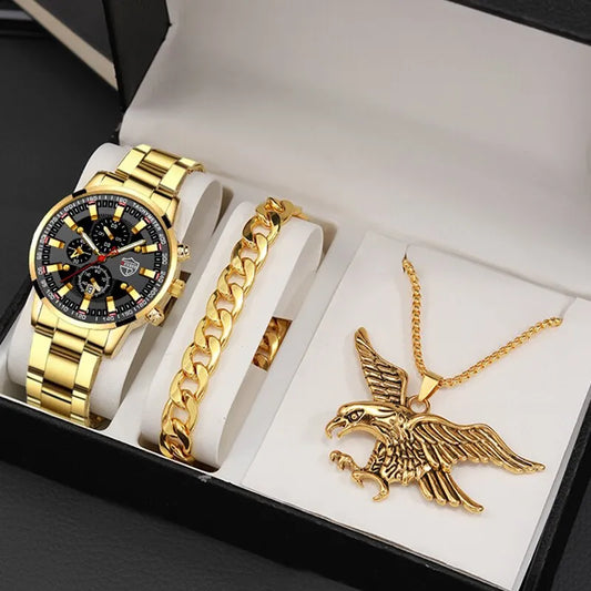 Luxury Men's Quartz Watch Set