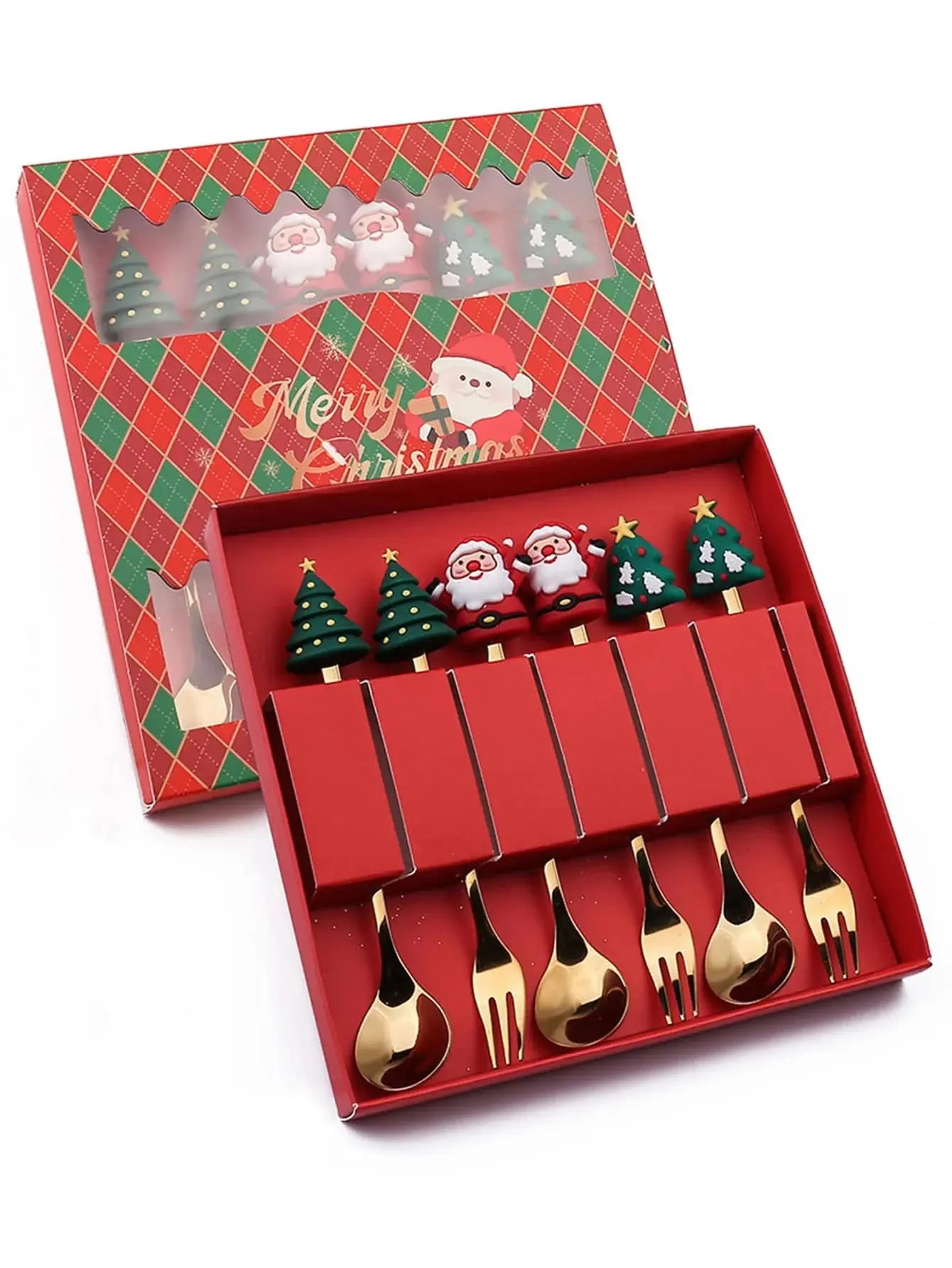 MerryDine: Christmas Stainless Steel Fork & Spoon Gift Set