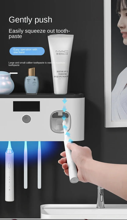 SunBeam Dental Dock: UV Toothbrush Holder with Smart Dispenser